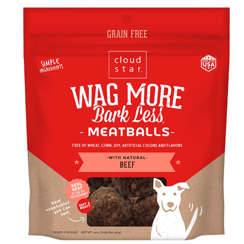 Cloud Star Wag More Bark Less Meatballs: Beef Dog Treats