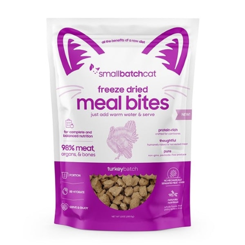 Freeze-Dried Raw Turkey Meal Bites Cat Food 10 oz