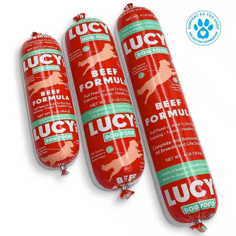 Lucy Pet Beef Formula Dog Food Rolls 1 lb