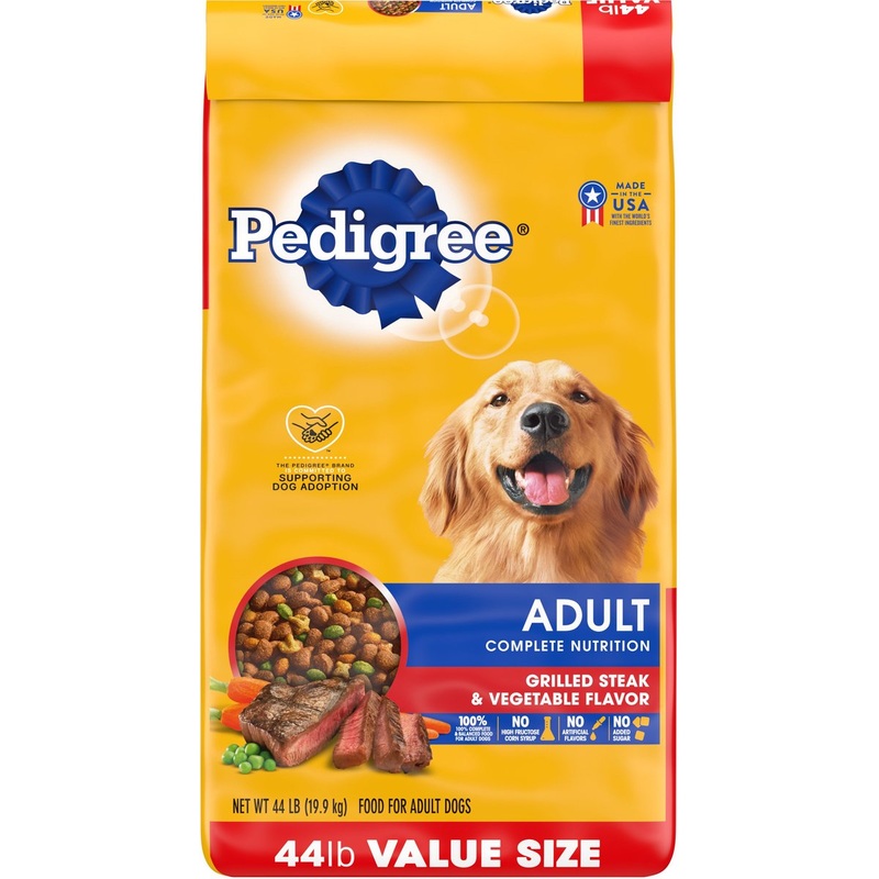 Pedigree Complete Nutrition Grilled Steak & Vegetable Flavor Dog Kibble Adult Dry Dog Food 18 lb