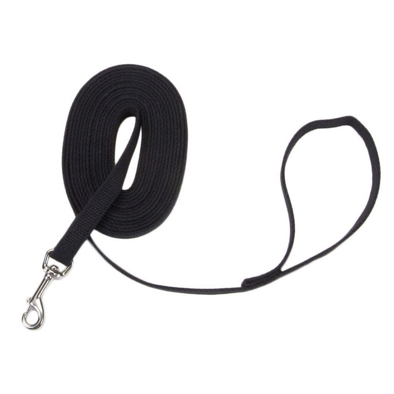 Train Right! Cotton Web Training Leash 30 ft Black