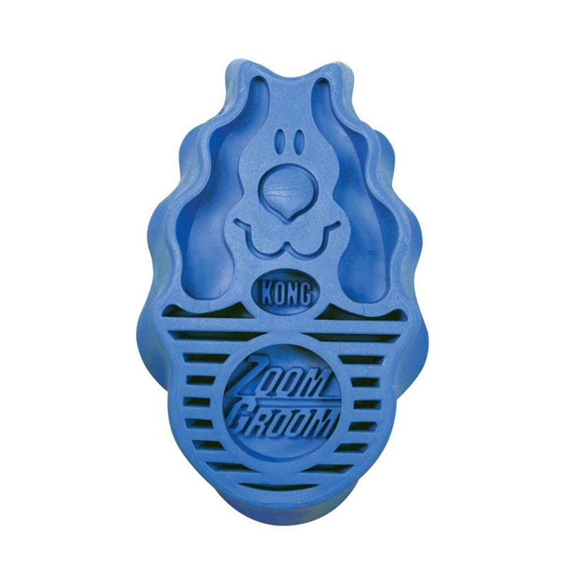 KONG ZoomGroom Brush for Dogs & Puppies medium/large red