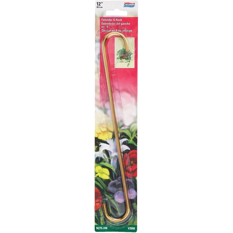 National 12 In. Brass Steel Extender S-Hook