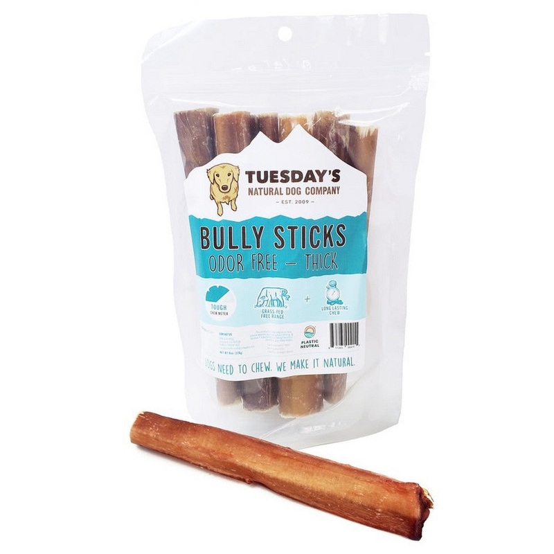 Natural Dog Company  6″ Odor Free Thick Bully Sticks 8oz