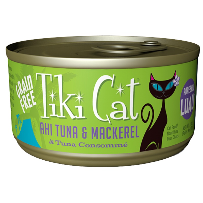 Papeekeo Luau Grain-Free Ahi Tuna And Mackrel In Tuna Consomme Canned Cat Food 2.8-oz, case of 12
