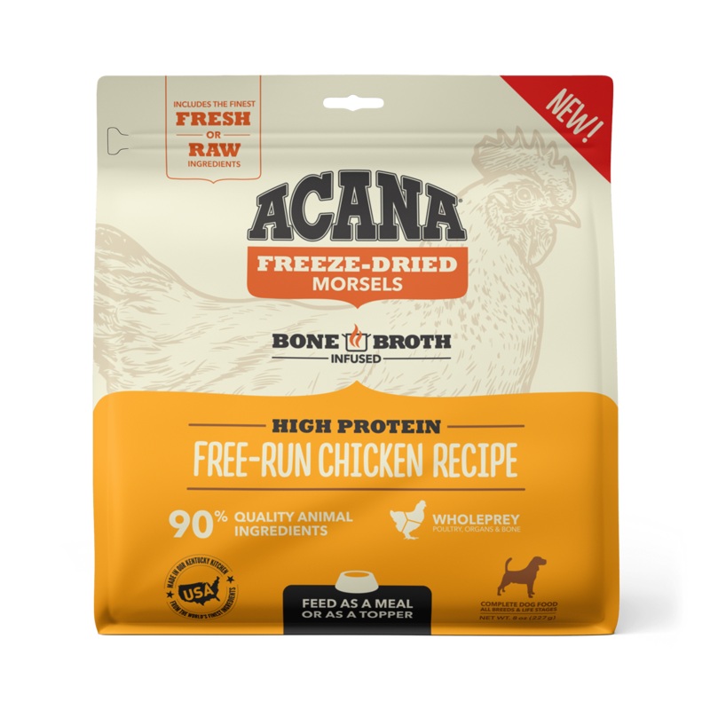 Acana Freeze-Dried Food Free-Run Chicken Recipe Morsels for Dogs 8 oz