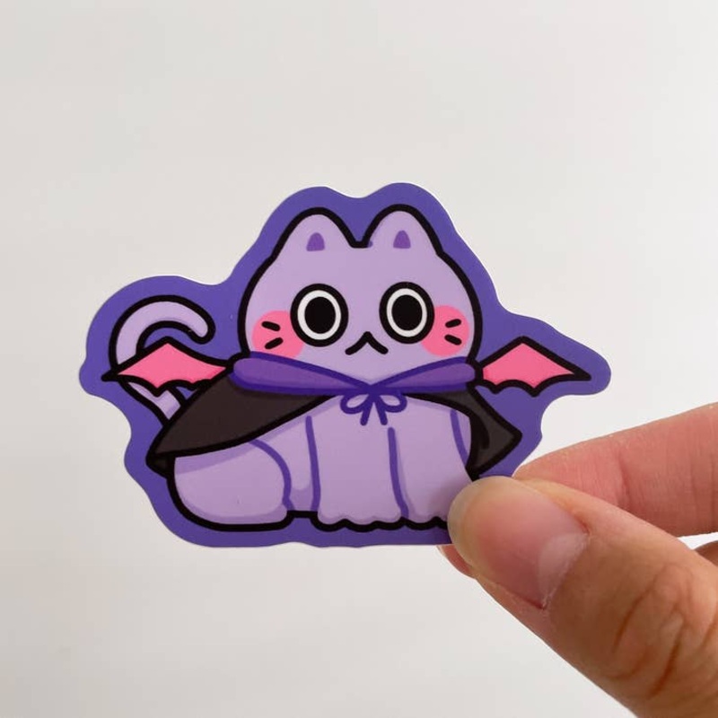 Bat Cape Cat Vinyl Sticker