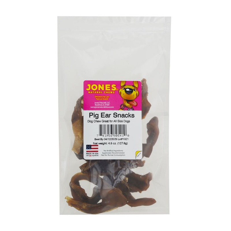 Jones Natural Chews Pig Ear Snacks 4.5 oz
