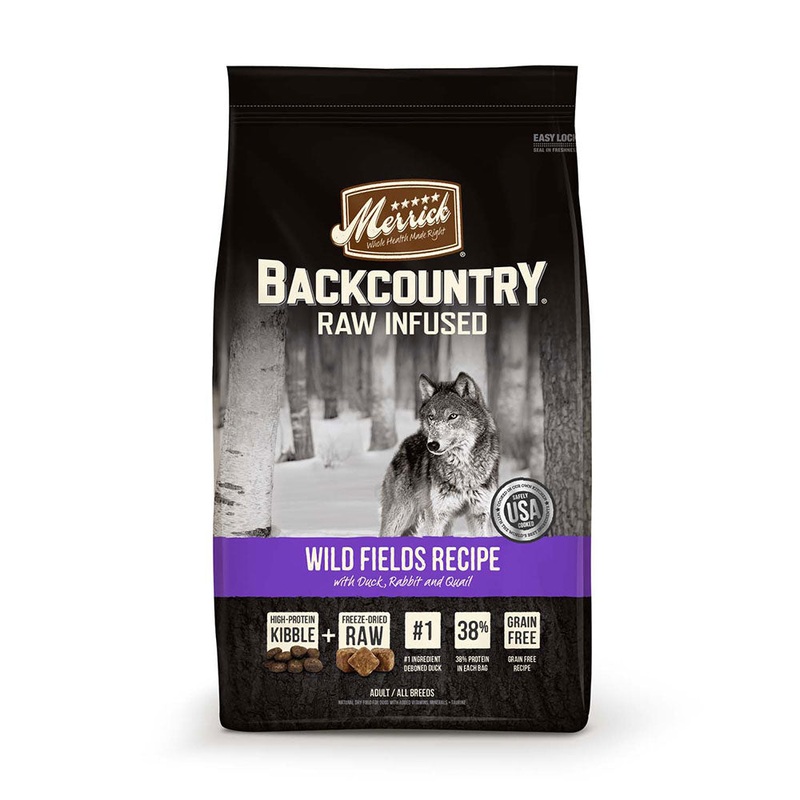 Merrick Backcountry Grain Free Raw Infused Wild Fields Recipe Dry Dog Food 22 Lbs