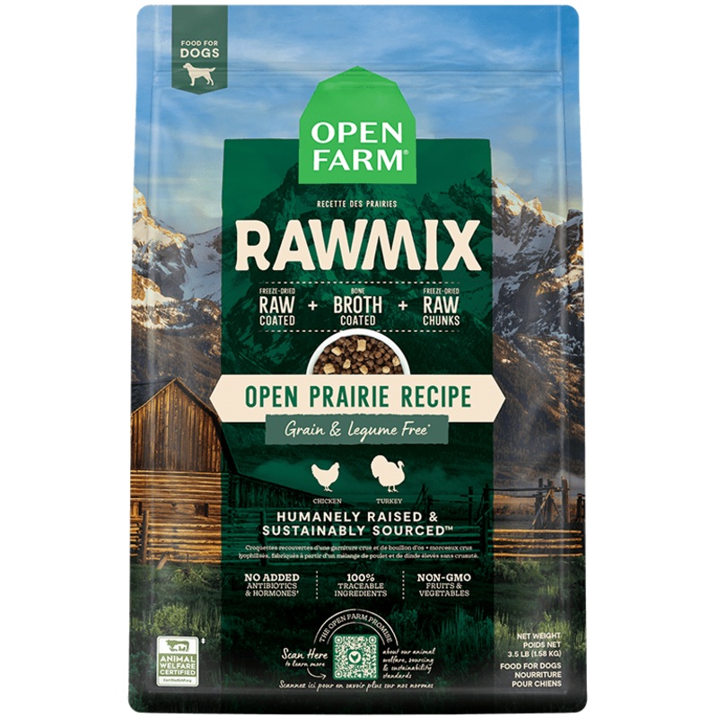 Open Farm Grain-Free RawMix Open Prairie Recipe Dog Food 3.5 lb