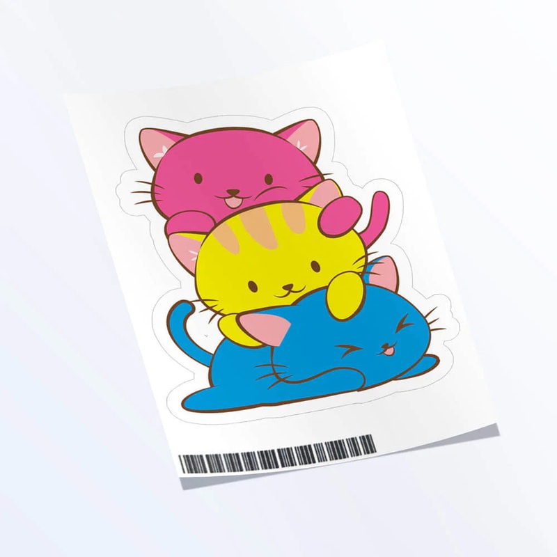 Pansexual Cat Pile Pride Flag Vinyl Sticker