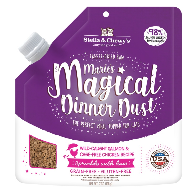 Stella & Chewy’s Maries Magical Dinner Dust Cat Wild Caught Salmon and Cage Free Chicken Recipe 7 oz