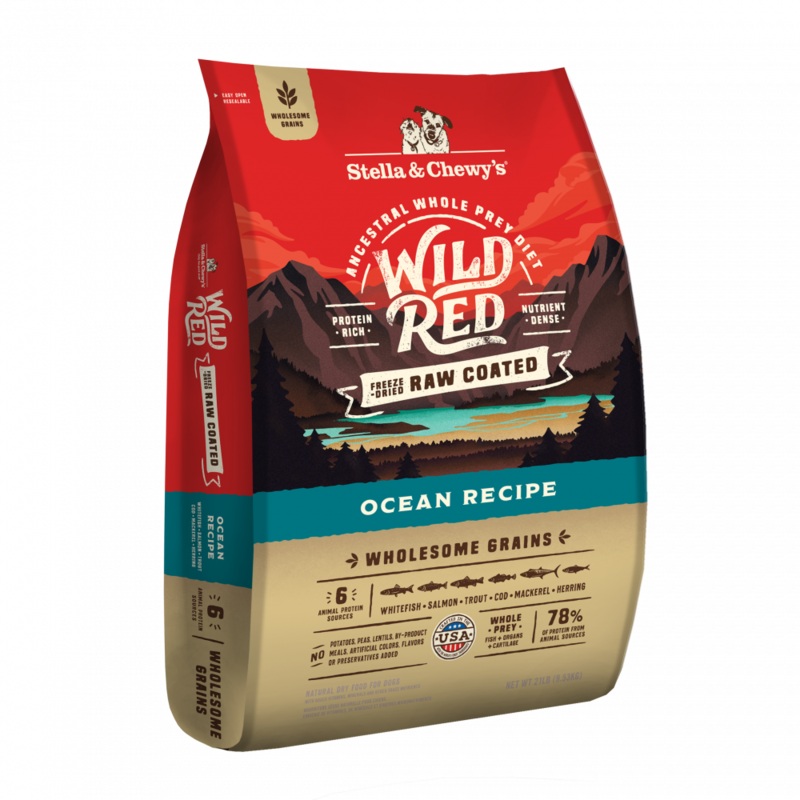 Stella & Chewy’s Wild Red Dry Dog Food Raw Coated High Protein Wholesome Grains Ocean Recipe