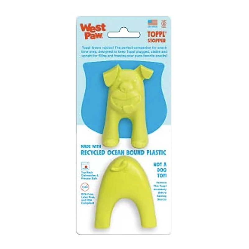 Toppl Stopper Stabilizing Plug Tool for Treat Dispenser Dog Toy Green Fits Toppl Toy
