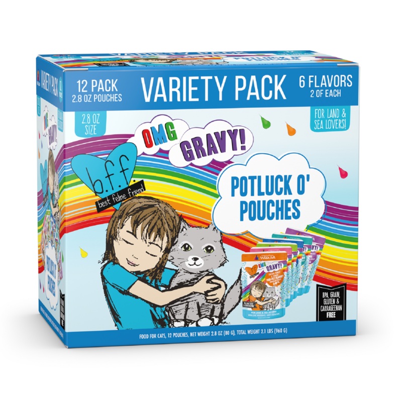 Weruva Grain Free BFF OMG Potluck O’ Pouches Variety Pack Cat Food Pouches