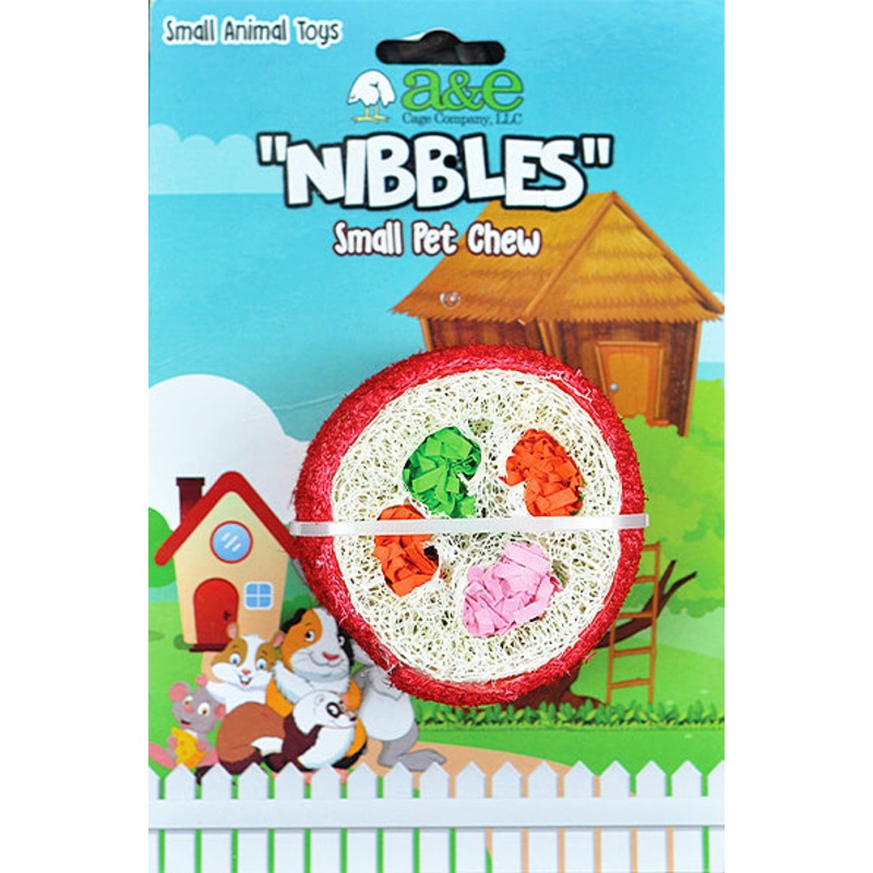 A & E Cage Nibbles Loofah Deluxe Sushi Roll Small Animal Toys