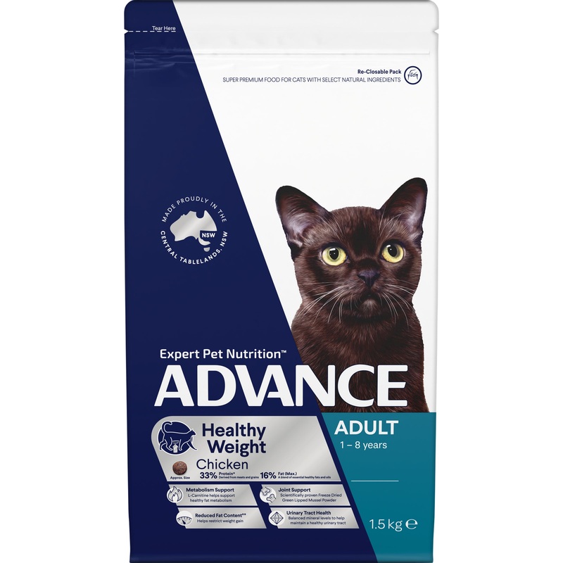 Advance Dry Cat Adult Healthy Weight Chicken 1.5kg 1.5kg
