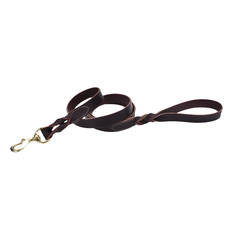 Circle T Leash 6ft Brown Latigo Twist Leather 1/2 inch