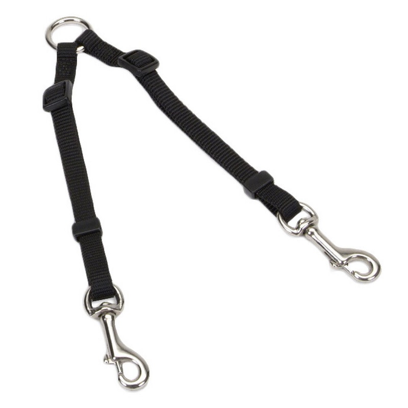Coastal Pet Products 2 Dog Adjustable Coupler Black 3/4″ x 24″-36″