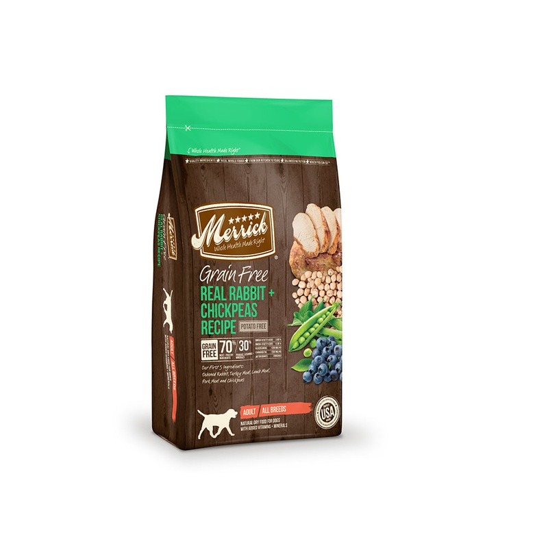 Merrick Grain Free Real Rabbit & Chickpeas Recipe Dog Food 22 Lbs