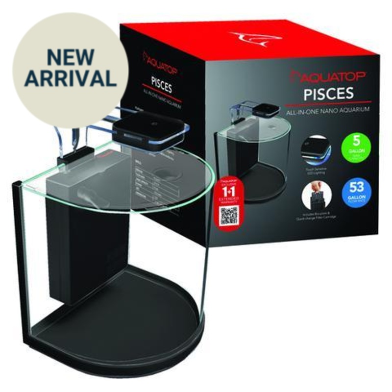 PISCES 5 Gallon Bowfront Glass Aquarium