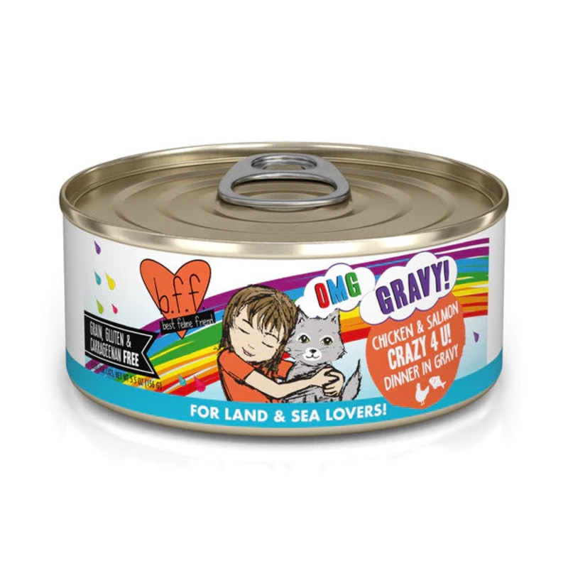 Weruva BFF OMG Chicken & Salmon Crazy 4 U! Cat Food Case 8 x 156g