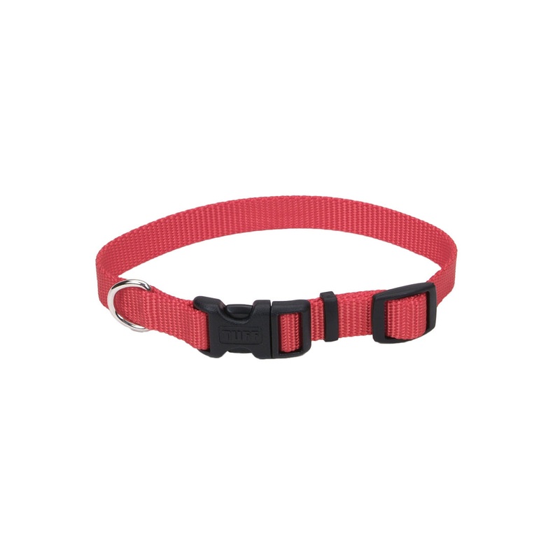 Coastal Adjustable Nylon Collar with Tuff Buckle Small Red Small Red