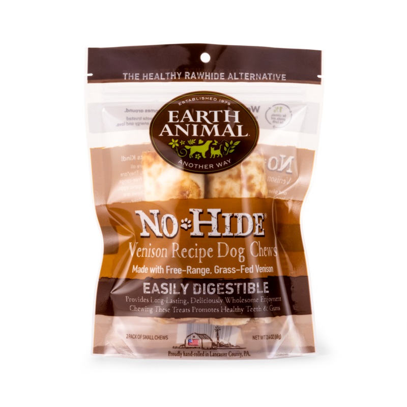 Earth Animal Venison No-Hide Wholesome Chews 2 Pack Small Chews