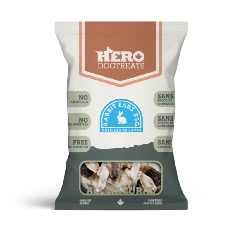 Hero Dog Treats Rabbit Ears  55G