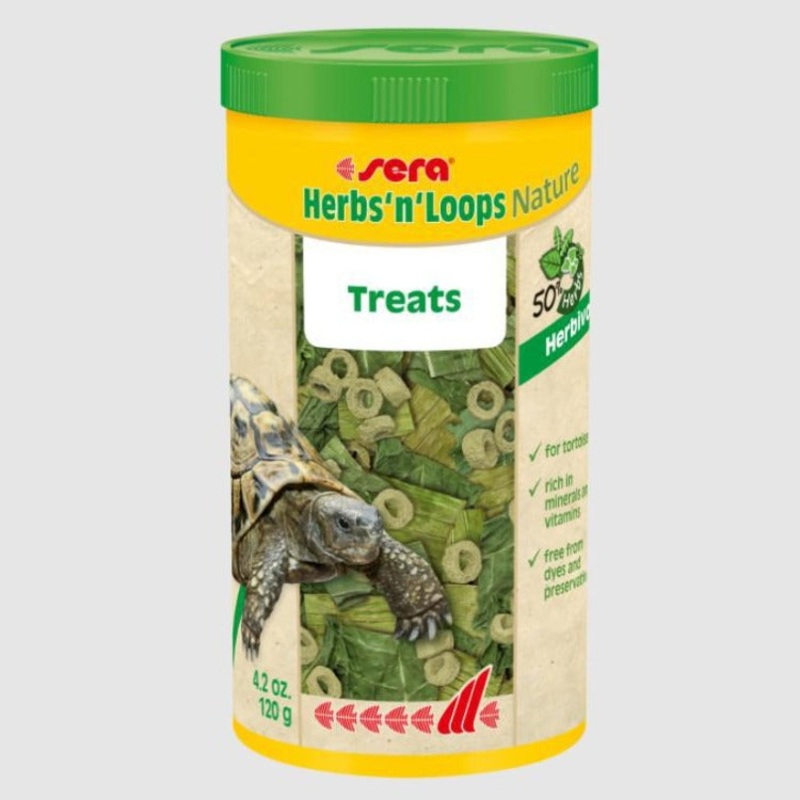 Sera Tortoise Herbs N Loops Nature Food & Treat 4.2 oz