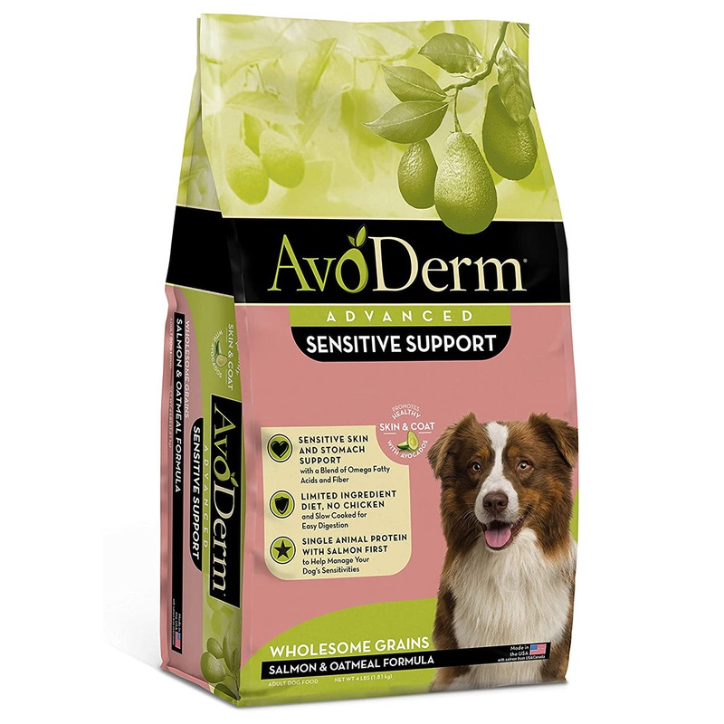 AvoDerm Advanced Sensitive Support Dry Dog Food – Salmon & Oatmeal Formula – 4lb Bag