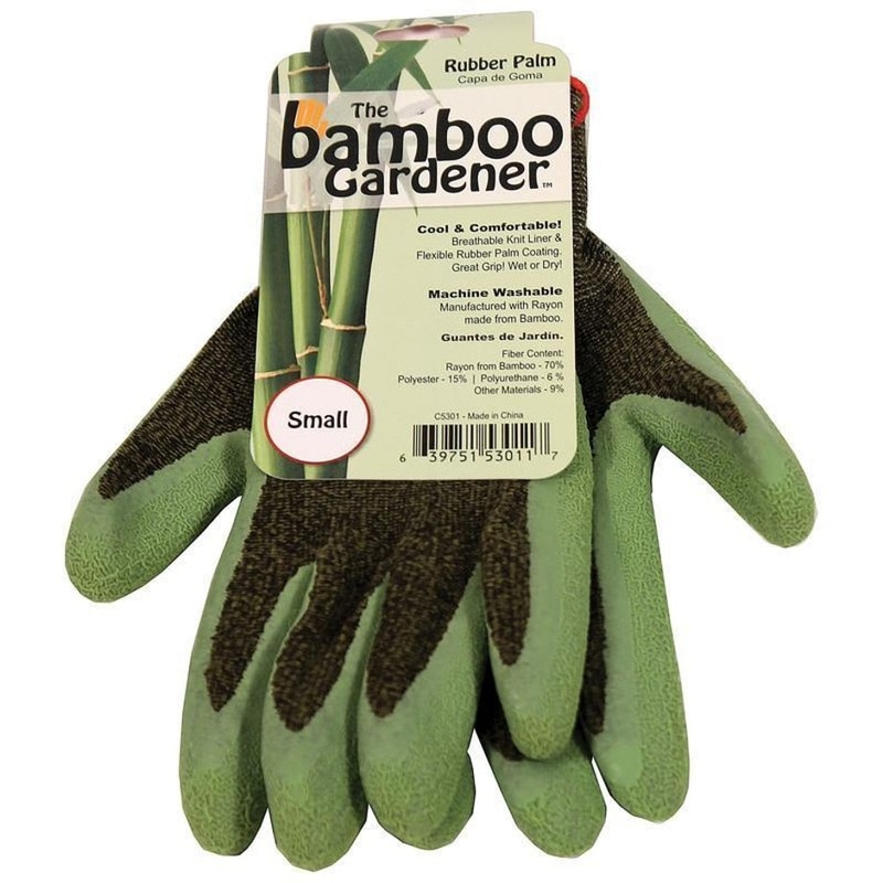 Bellingham The Bamboo Gardener Rubber Palm Gloves Green Size Large