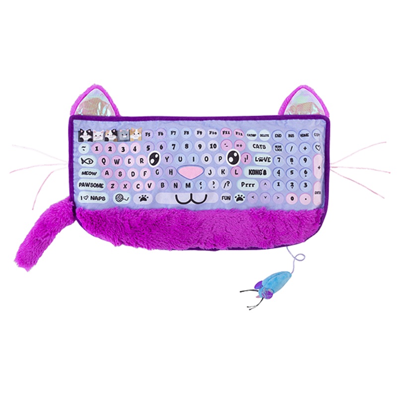 Comfort Key Play Mat Microwavable Heatable Fuzzy Keyboard & Mouse Crinkle Catnip Cat Toy 9.75 inches x 18 inches