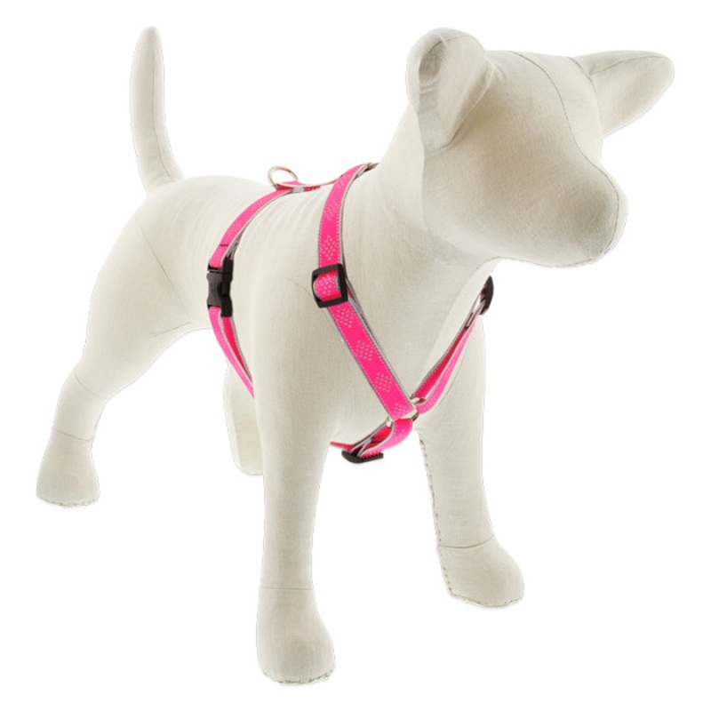Lupine Reflective Roman Dog Harness 3/4″ Wide 12″-20″ Girth Pink Diamond