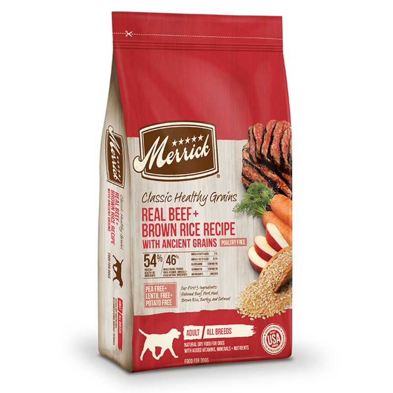 Merrick Classic Healthy Grains Real Beef & Brown Rice Recipe with Ancient Grains Dry Dog Food 4-lb – SPECIAL ORDER (BILLED SEPERATELY)