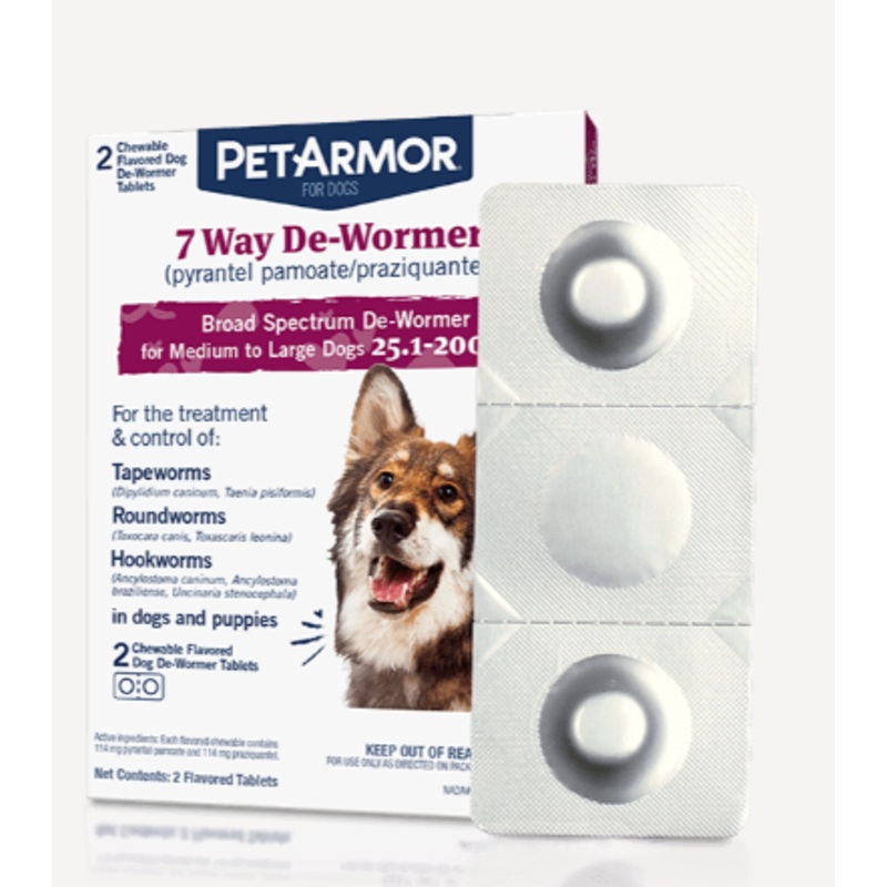 PetIQ PetArmor 7 Way De-Wormer (Pyrantel Pamoate and Praziquantel) for Dogs