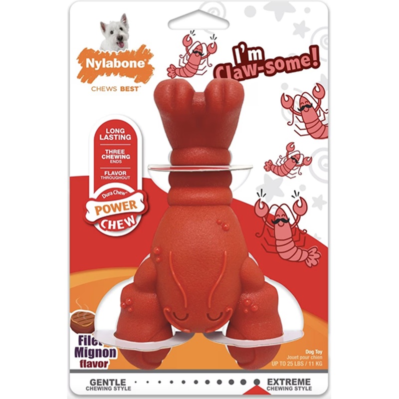 Power Chew Lobster Filet Mignon Flavored Dog Chew Toy XL