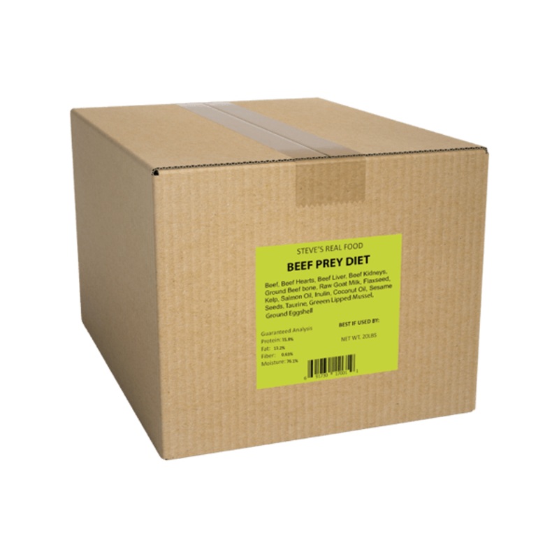 Steve’s Real Food Frozen Prey Model Raw Beef Recipe – 20lb Patties