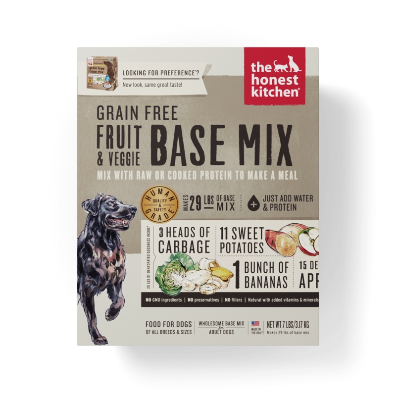 The Honest Kitchen Grain Free Fruit & Veggie Recipe Dog Food Base Mix 3 lb – makes 12 lb of food