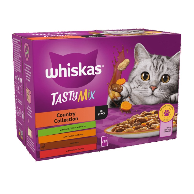 Whiskas Wet Cat Food Tasty Mix Country Collection In Gravy 12 x 85g