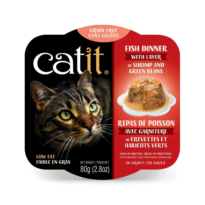 Catit Fish Dinner with Shrimp & Green Beans Grain Free Wet Cat Food 2.8 oz