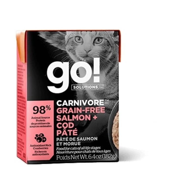 GO! Carnivore – Grain Free Salmon & Cod Pate for Cats 6.4oz