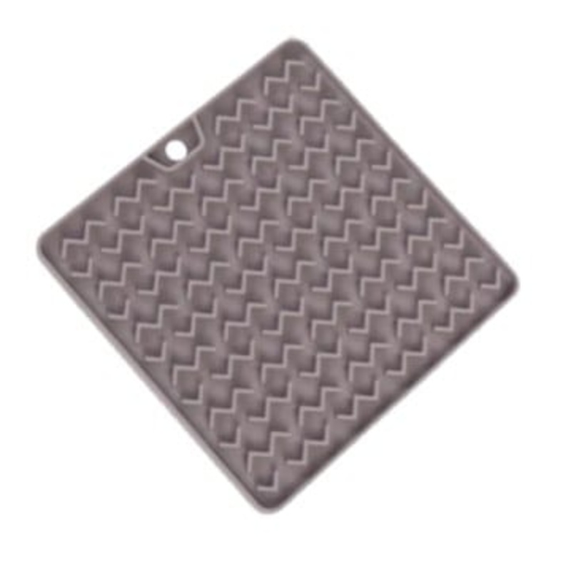 Messy Mutts Cat Silicone Reversible Interactive Feeding and Licking Mat Grey 5.5 x 5.5 in
