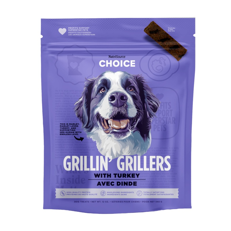 NutriSource Turkey Grillin’ Grillers Dog Treats 32 oz