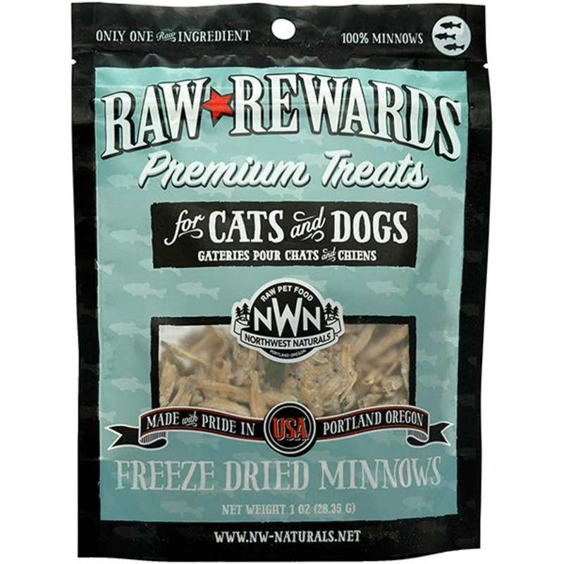Raw Rewards 100% Minnows Freeze-Dried Raw Grain-Free Dog & Cat Treats 1oz
