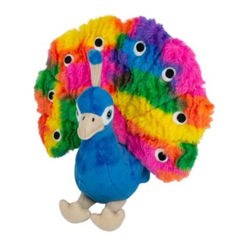 Tall Tails Plush Peacock with Squeaker Dog Toy 10 in