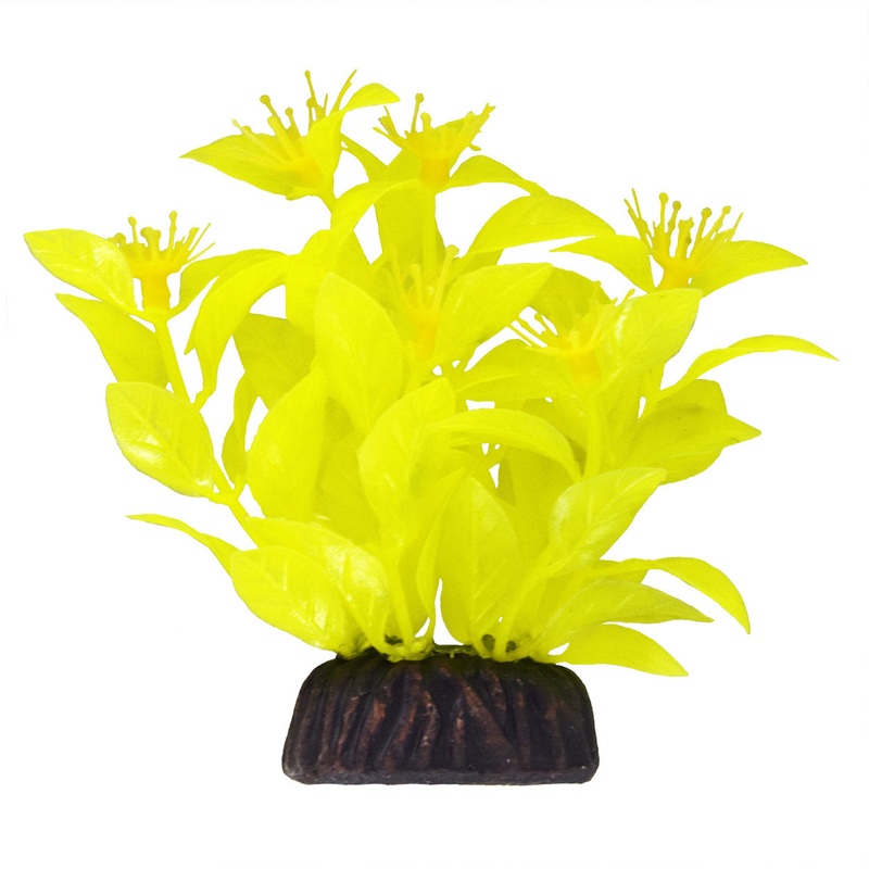 Underwater Treasures Ludwigia Yellow Plastic Plant 3 inch