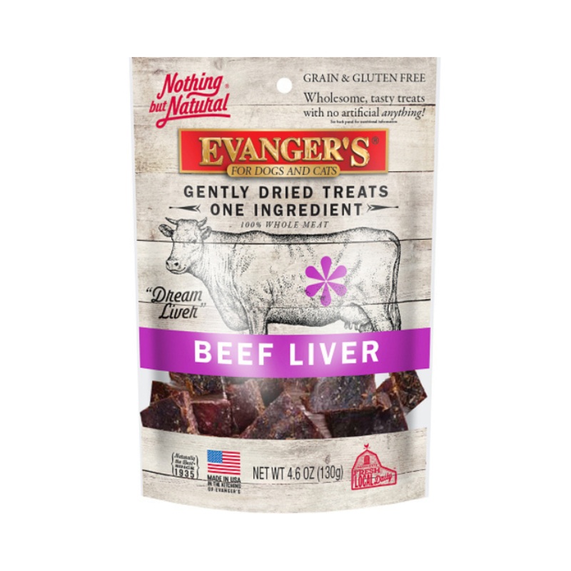 Evanger’s Gently Dried Beef Liver Dog & Cat Treats – 4.6 oz