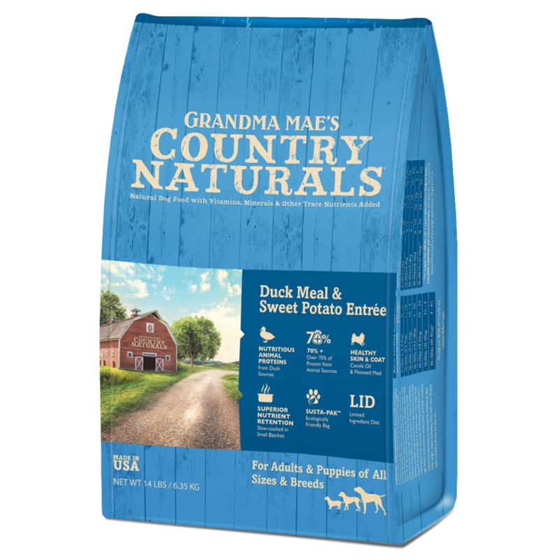 Grandma Mae’s Country Naturals Dry Dog Food 24lb Duck and Sweet Potato