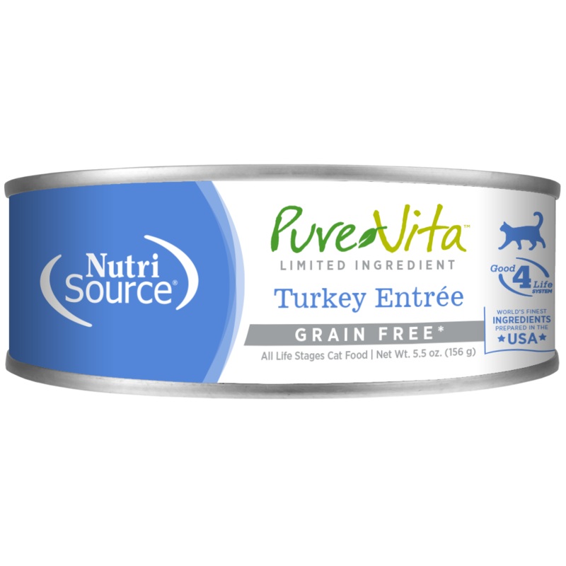 Pure Vita Turkey Entre Limited Ingredient Wet Cat Food – 5.5oz